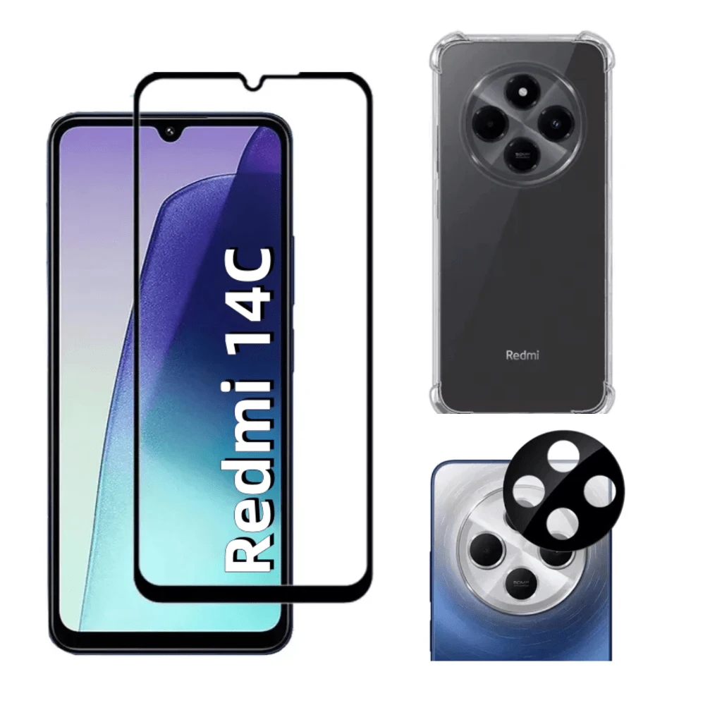 Redmi 14C 3D Glass Film Kit + Anti-Shock Case + 3D Camera Film - Pelicula+Capa+Camera - 查看 1