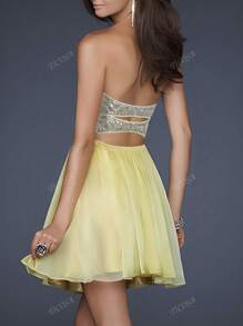 Abiti da sera da donna con paillettes, stile bandeau senza maniche, abito da festa