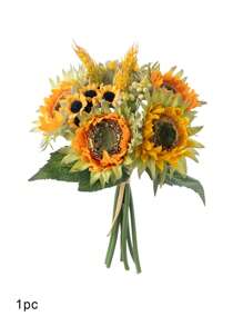 Artificial Sunflower Bouquet, Silk Sunflowers Fake Yellow Flowers For Home Decoration Wedding Decor, Artificial Sunflowers Bouquet Fake Flower Bouquet With Sunflowers For Bridal Bouquets Wedding Centerpieces Decor Party, DIY Wedding Bouquets Baby Shower Outdoor Indoor Decoration Gifts Birthday Graduation