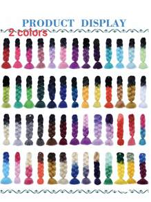 1 Piece Jumbo Braid Synthetic Hair 24 Inch Hair Braiding Extensions Braids Box Braid Hair Synthetic Hair To Braid(Over Forty Colors), Ombre Long Synthetic Hair Braid, African Braided Natural Hair Extension, Women's High-Temperature Synthetic Fiber Twisted Crochet Braid, Synthetic Hair Extension 100g - Multicolor - View 12