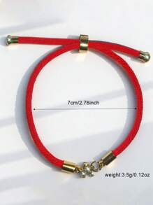 1 pieza Pulsera ajustable con letra A de strass minimalista y de moda para mujeres