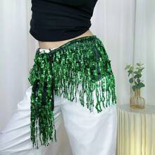 女款肚皮舞臀裙肚皮舞流苏腰链波西米亚臀巾裙新款亮片腰带演出腰巾 - 彩色 - 查看 16