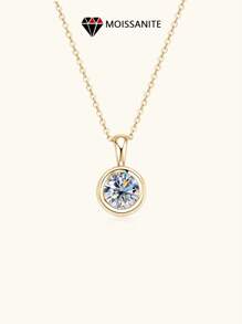 LOVESSOM S925 Sterling Silver Moissanite Pendant Necklace, Bubble Style, Elegant Luxury Women's Diamond Necklace, Jewelry Gift, Suitable For Weddings, Banquets, Christmas, Halloween, Anniversaries, Anniversary Gifts
