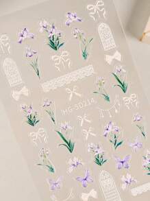 11pcs/Set 1pc 84 Slots Nail Art Stickers Storage Book Empty Album Decals Collecting Organizer Holder Display Notebook Manicure Tools& 10 Sheets New Spring-Themed Nails With Floral Embossed Stickers Featuring Colorful Wildflowers-Romantic, Oil Painting-Inspired, Fresh, Minimalist, And Cute Nail Decals