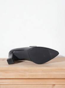 Escarpins à bout pointu minimalistes, nouveaux chaussures à talon large polyvalentes pour le bureau/le travail pour femmes, pour le printemps/l'automne