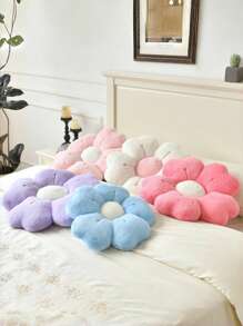 情人节装饰抱枕，可爱雏菊图案靠垫，柔软仿兔毛抱枕，适用于沙发、卧室和客厅，是情人节和新年家居装饰的完美之选，也是送给爱人的情人节礼物。 - 玫紅白芯 - 查看 5