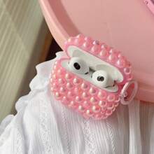 Funda protectora suave de TPU con perlas y cristales de lujo compatible con Apple 1/2/3/4, Pro2 Auriculares Bluetooth - Rosa - Ver 1