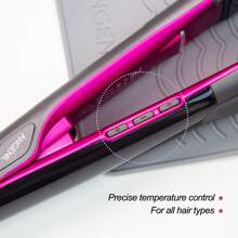 ANGENIL (EU) ANGENIL Chapinha e Modelador de Cabelo de Titânio 2 em 1, Chapinha Anti-Queimadura com Voltagem Dupla e Íons, com Esteira de Silicone Resistente ao Calor, Escovas de Limpeza Facial