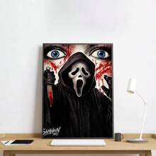1 pièce Affiche murale sans cadre, S-Crier H-Film d'horreur Crier Affiche Art HD, Coller au mur, Imperméable, Décoration de maison, Salon, Chambre, Bar, Esthétique, Pop, Cadre en option