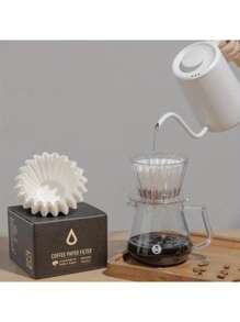 50/100 Peças Filtros de Papel para Café, Filtros de Bacia de Café para Coar à Mão com Gotejamento 155/45
