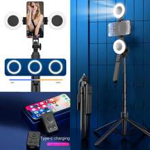 70-Inch Wireless Selfie Stick With Remote Control, Portable Foldable Tripod Stand For Smartphone Vlog Shooting And Recording, Selfie Accessory For Summer Vacation, Travel, Outdoor Activities, Live Streaming - Black - View 3