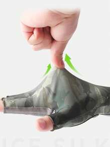 1 par de guantes de pesca informales de poliéster con estampado tropical para hombres, de verano, transpirables con protección UPF, antideslizantes para deportes al aire libre