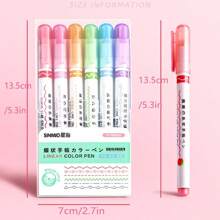 Flower Outline Brush, Curve Pen For Journal, Floral Pattern Rolling Pen For Scrapbooking,Back To School - Multicolor - View 2