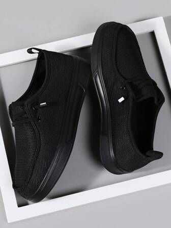 Men's Casual Comfortable Fashion Sneakers - Breathable, Stylish High Street Casual Shoes With Elastic Band, Breathable Mesh, Suitable For All Seasons, Round Toe, Fabric Upper, EVA Sole, Versatile Athletic Shoes For Students, Outdoor Walking, Street Wear, Lightweight