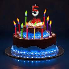 1pc Red & White Number & 12pcs Colorful Flame Birthday Cake Candle Set, Numbered Candles 0-9 For Cake Decor, Cartoon Red & White Birthday Cake Candles, Animated Birthday Candles, Cupcake Toppers, Cute Candles For Cartoon Theme Party, Birthday Celebration, And Other Parties