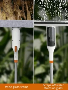 1pc Multifunctional Window Spray Mop With Silicone Squeezer, Household Cleaning Tool For Floor And Window, PVC High Quality Material Retractable Glass Cleaning Artifact, No Electricity Required, Suitable For Bathroom, Toilet, Kitchen, Wall - Multicolor - View 6