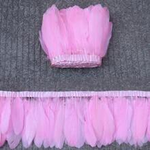 1 metro de plumas de ganso de 15-20 cm (6-8 pulgadas) para coser en adornos, flecos, ropa, manualidades, decoración de tocados, suministros de boda, accesorios de artesanía