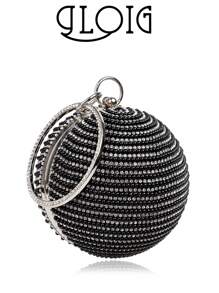 女士珍珠串珠晚装包 珍珠串珠手拿包 手工制作婚礼包 米色、黑色 品质保证 - 黑色 - 查看 1