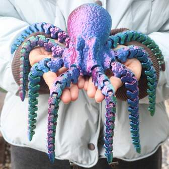 1pc 41cm/16.14inch Giant Octopus, Ocean Monster, Huge Octopus, Colorful Octopus, Black & Gold Octopus, Holiday Decoration Party Gift, Birthday Gift, 3D Printed Funny Art Decor, Home Decor, Car Decor, Garden Decor, Valentine S Gift