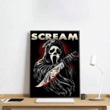 1 pièce Affiche murale sans cadre, S-Crier H-Film d'horreur Crier Affiche Art HD, Coller au mur, Imperméable, Décoration de maison, Salon, Chambre, Bar, Esthétique, Pop, Cadre en option