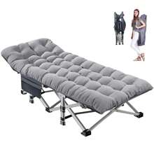 Oversized XXL Folding Camping Cot With 2-Sided Mattress, Portable Folding Cots For Adults,  32'' Wide XXL Folding Cot Bed For Sleeping,Tent Cot, Supports 900 Lbs