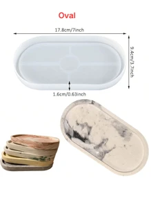 1pc Oval Tray Silicone Mold, Cloud-Shaped Tray And Coaster Mold, Creative Plaster Cup Holder Tray Mold