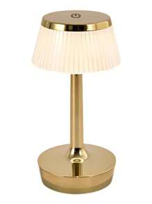 Rechargeable Transparent Lamp Shade Wireless Desk Lamp, Portable Battery Powered Light With 3 Elegant Dimmable LED Modes And Memory Function, Suitable For Outdoor/Dinner/Yard/Restaurant (Gold)