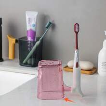 刷牙漱口杯家用刷牙杯情侣牙刷杯酒店高档牙具罐学生透明轻奢牙具杯 - 藍色 - 查看 11