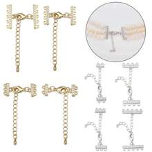 1 套镀金金属连接器，带锆石，配龙虾扣，优雅的项链和手链连接器