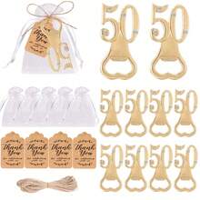 10 pezzi di apribottiglie in metallo con numeri 30/40/50, regali pratici per compleanno, anniversario, matrimonio, San Valentino, decorazione per feste e ospiti