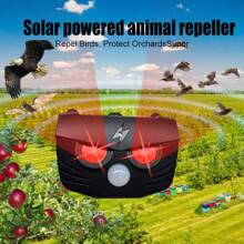 Upgraded Solar Powered Electronic Pest Repellent, 360° Indoor & Outdoor Deterrent With Flashing Function, Suitable For Home, Factory, Kitchen, Warehouse And Garage