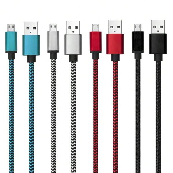 Micro USB Android Charging Cable, 5V 3A, Extra Long & Durable, Nylon Braided Data Transfer & Charging Line, Compatible With Any Micro USB Devices Compatible With Samsung Galaxy S7/ HTC Compatible With LG Android, Kindle, Compatible With PS4, Camera, MP3 Micro-USB