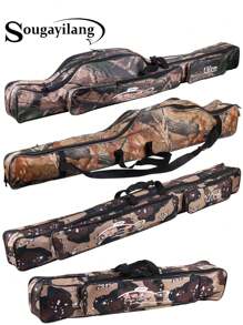 SOUGAYILANG Folding Fishing Rod Case Organizer Pole Storage Bag Rod Reel Tackle Carrier Fishing Rod Bag Fishing Case