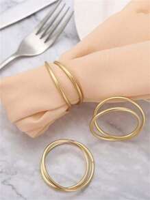 Złote metalowe pierścienie na serwetki, złoty pierścień na serwetki ze stopu cynku, kreatywny otwarty pierścień na serwetki, dekoracja stołu w restauracji w stylu zachodnim, metalowa spiralna klamra na serwetki, dodaj odrobinę wysokiej jakości tekstury do swojego stołu, minimalistyczne uchwyty na serwetki na Halloween, świąteczną kolację, dekoracje stołu, przyjęcia świąteczne, wesela i Święto Dziękczynienia