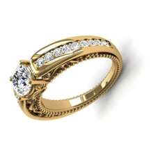 1pc Elegant 14K Goldplated Copper Ring With Round Cubic Zirconia Stone - Minimalist, All-Season, Party And Wedding Accessory, Valentine's Day Gift For Her,Mom,Mother,Mother's Day,Gift