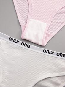 4pcs Women Multicolor Simple Sports Style Comfy Breathable Cute Panties
