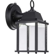 LIT-PaTH - Linterna de pared para exteriores, aplique de pared como accesorio de iluminación de porche, base E26, carcasa de aluminio más vidrio, resistente al agua y al aire última intervensión, - Negro - Ver 8