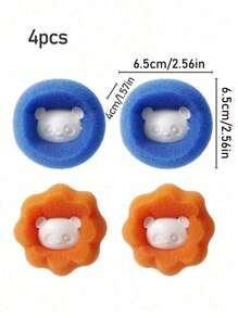 6pcs Pet Hair Remover Used In Washing Machine, Dryer Ball Reuse, Reduce Wrinkles, Save Washing Machine Free Drying Time(Blue Color Is Random)