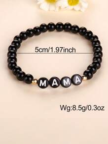 1pc Beaded Bracelet, Mother's Day Gift, Natural Stone Decor, Minimalist Design, Suitable For Everyday Wear