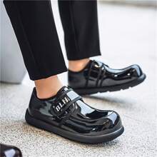 Popular Affordable Men's Wide Width Leather Shoes, Waterproof, Suitable For Weddings, Derby Shoes, Elegant Casual Loafers, Anti-Slip Rubber Monk Shoes