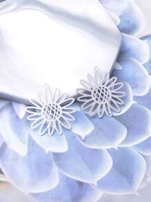 6pcs/Pack Vintage Style Gold & Silver Color Zinc Alloy Feather Charms, Golden Plated White Pendant Set For DIY Necklace & Earrings Jewelry Accessories - Gold - View 5