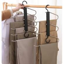 1/3/5/10 Pieces, Multifunctional Five-Layer Pants Hanger, Anti-Slip, Multi-Layer Clothing Store Wardrobe Hanger, Scarf Storage Hanger, Store Display Pants Hanger, Metal Anti-Slip Design Hanger, Foldable Use, Bedroom Accessories Home Storage Hanger