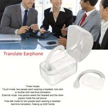 T5 Language Translator Earbuds, Rechargeable Wireless 5.3 Language Translation Device For 144 Languages, Translation Earbuds For Music Call (Black) Compatible With Apple IPad, Laptops, For IOS, Android Users, Gifts For Family, Friends, Mothers, Kids, Birthday, Spring, Summer, Boyfriends, Girlfriends, Holiday Wireless Earphone, Small And Portable, In-Ear Wireless Earphone, Mini Earbuds With Charging Case