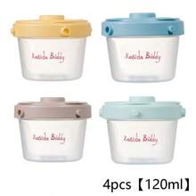 7 piezas/4 piezas/3 piezas Recipientes para almacenamiento de alimentos para bebé, 120ml y 240ml, aptos para microondas y congelador, recipientes de comida reutilizables y herméticos, convenientes para transportar y con diseño apilable que ahorra espacio