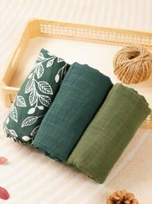 3PCS Muslin Swaddle Blankets 47 X 44 Inches Neutral Soft Muslin Baby Wrap,Bath Towel For Baby Boys & Girls - Multicolor - View 10