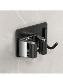 Stainless Steel Mop Holder 1pc Heavy-Duty Bathroom Stainless Steel Mop And Broom Holder - Wall Mount With Anti-Slip Clips And Hooks, Storage Organizer For Bathroom, Laundry Home Bathroom Decor Bathroom Organizer Summer Back To School - Multicolor - View 8