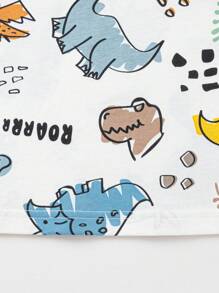 Balabala Young Boys Summer T-Shirts, Cute Cartoon Cotton Boys Short Sleeve T-Shirts - Flower Gray Tone - View 10