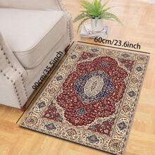 1pc Classic Style Retro Area Rug, 700g/Sqm Crystal Velvet, 5mm Thickness, Washable Non-Fading Carpet, Slip-Resistant, Suitable For Holidays And Any Space Including Hotel, Office, Sofa, Bedside, Kitchen, Laundry Room, Hallway, Porch, Entryway And Stairs Mother's Day