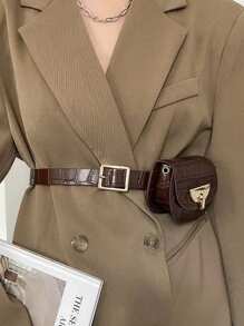 Fashionable Women's Waist Bag, Two Ways Of Wearing, Exquisite Leather Waist Bag With Chain And Belt, Exquisite And Versatile, Suitable For Going Out, Traveling, Daily Use, Placing Cosmetics, Mirrors, Tissues, And Also Suitable For Giving To Family, Friends, Birthday Gifts, Holiday Gifts, It Is The Best Mother's Day Gift, Teacher's Day Gift