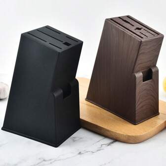 1pc Faux Wood Grain Messenblok, Freestyle Combination PP Plastic Messenhouder, Messen Opbergrek